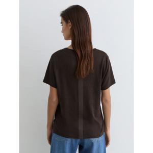 REISS Lola Linen V-Neck T-Shirt